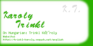 karoly trinkl business card